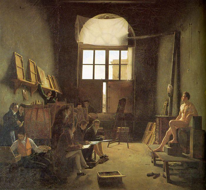 Leon-Matthieu Cochereau Interior of the Studio of David China oil painting art